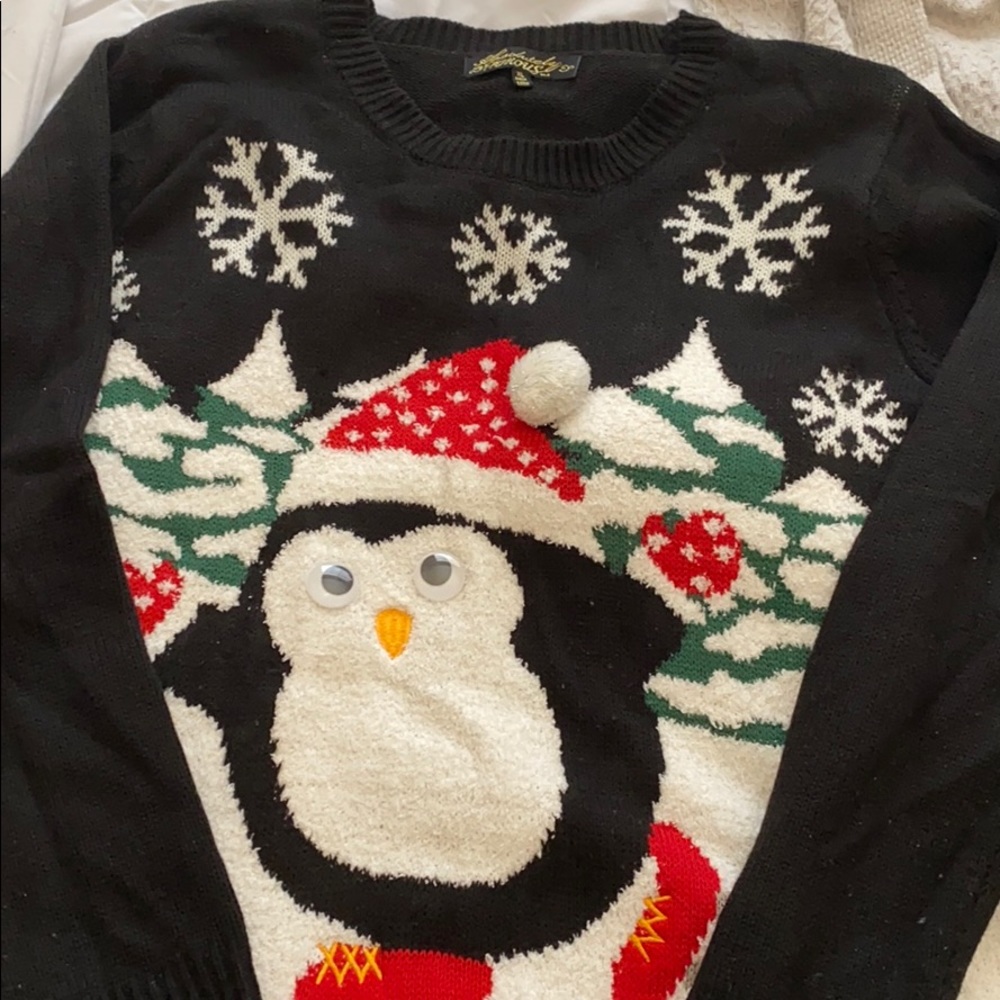 Googly Eyes Penguin Ugly Christmas Knit Sweater